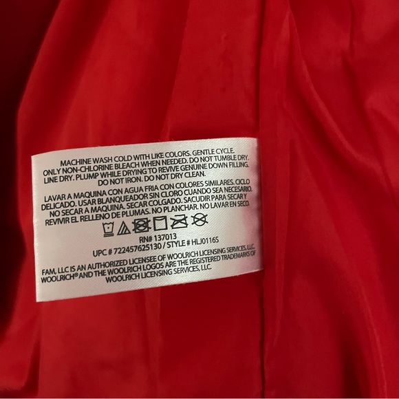 Woolrich Womens Size Small Quilted Puffer Red Orange Zip Up Vest Gold Buttons - Picture 4 of 7